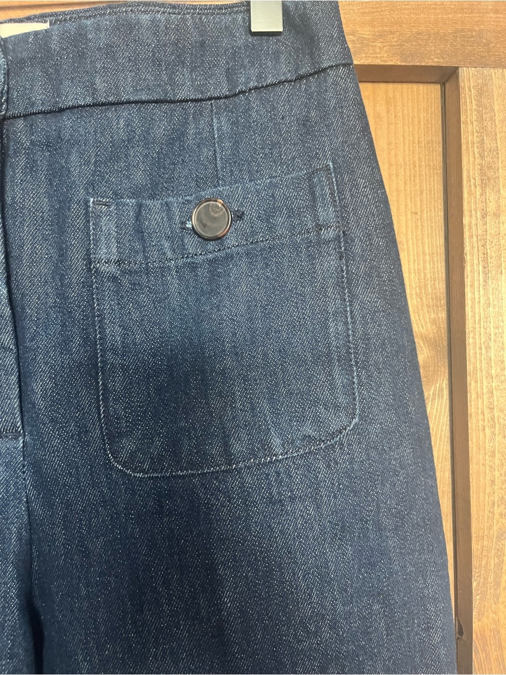 Sezane Deep Blue Wide-Leg Denim Trousers - Picture 10 of 11